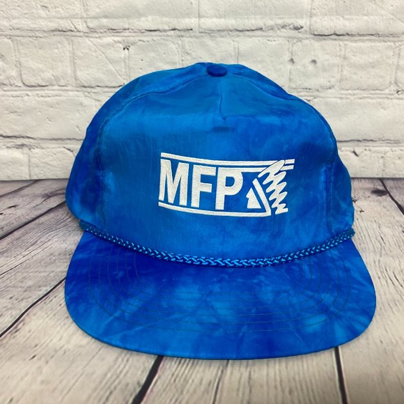 Vintage Nylon Hat Cap Snapback Blue Trucker Rope MFP Mohawk Propane Acid Washed - Picture 5 of 8
